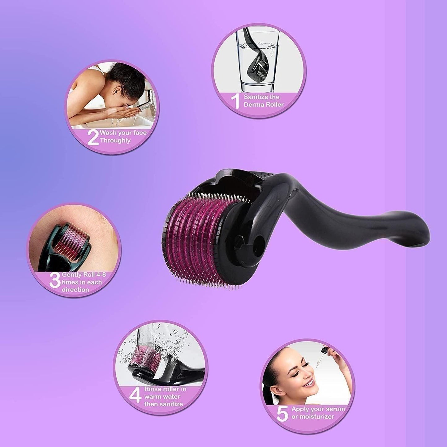 Derma Roller for hair regrowth men/women 0.5 mm - GadgetPlus